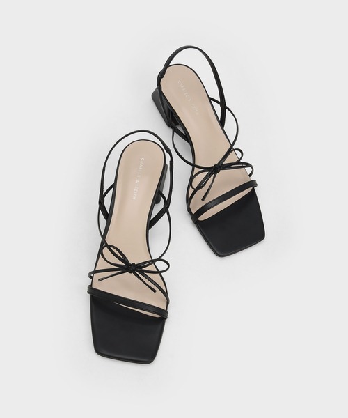 CHARLES & KEITH（チャールズ & キース）の「ストラッピーボウテクスチャード スリングバックサンダル / Strappy Bow Textured Slingback Sandals（サンダル・レディース・ブラック/ターコイズブルー・22.5cm/23cm/23.5cm/24.5cm/25cm/25.5cm/22cm）」の10枚目の写真