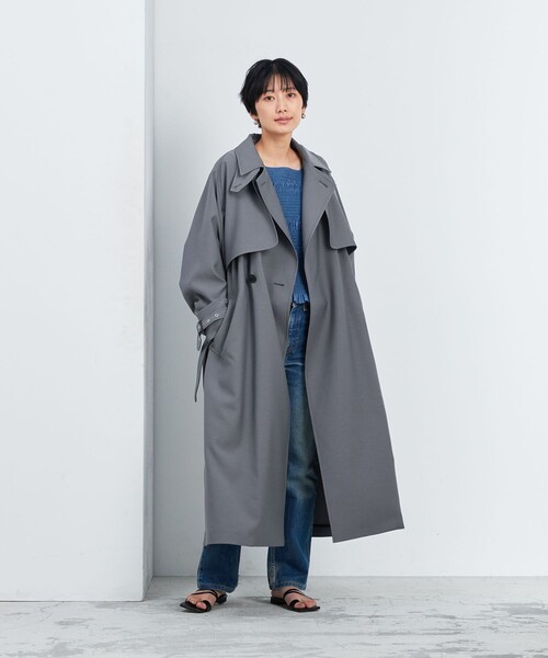 Aresense(アーセンス)の「Aresense/アーセンス シャンブレーラグラントレンチコート(トレンチコート・レディース・オフホワイト/ブルー・38/36)」の5枚目の写真