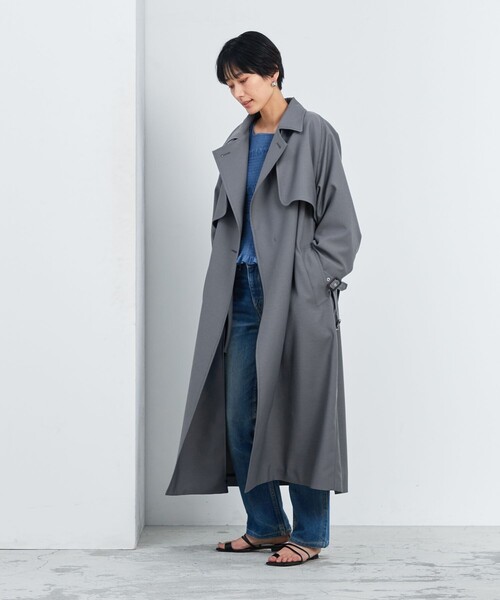 Aresense(アーセンス)の「Aresense/アーセンス シャンブレーラグラントレンチコート(トレンチコート・レディース・オフホワイト/ブルー・38/36)」の9枚目の写真
