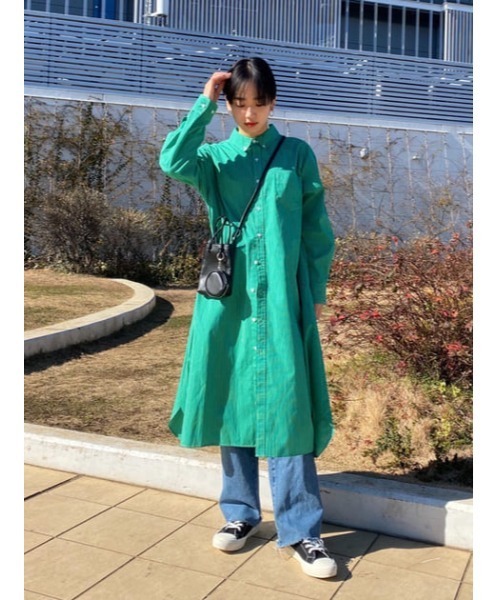 RODEO CROWNS WIDE BOWL（ロデオクラウンズワイドボウル）の「ボタンダウンシャツワンピース（シャツワンピース・レディース・グリーン系その他/ブルー系その他2・FREE）」の21枚目の写真