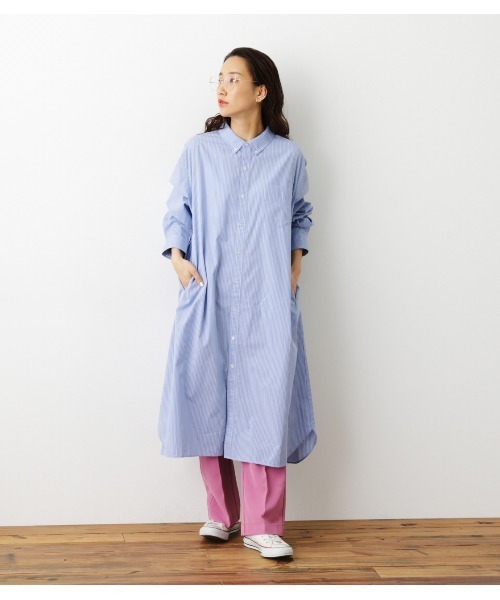 RODEO CROWNS WIDE BOWL（ロデオクラウンズワイドボウル）の「ボタンダウンシャツワンピース（シャツワンピース・レディース・グリーン系その他/ブルー系その他2・FREE）」の17枚目の写真