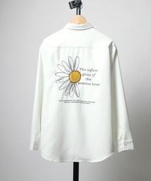 グラフィック背中刺繍シャツ メンズ レディース ユニセックス/長袖レギュラーカラーシャツ