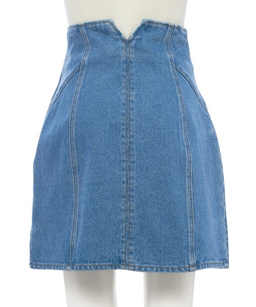 LILY BROWN（リリーブラウン）の「ハイウエストデニムミニスカート（デニムスカート・レディース・ホワイト/ブルー・1/0）」の14枚目の写真