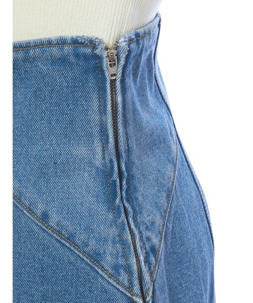 LILY BROWN（リリーブラウン）の「ハイウエストデニムミニスカート（デニムスカート・レディース・ホワイト/ブルー・1/0）」の12枚目の写真