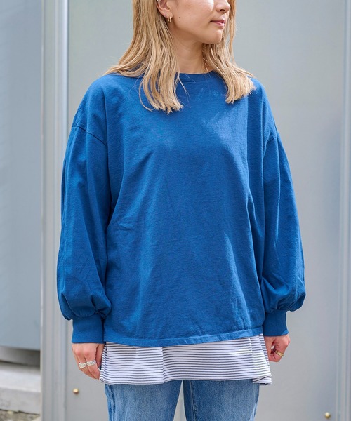 Good On(グッドオン)の「GOOD ON パフT GOLT2203(Tシャツ/カットソー・レディース・ブラック/ネイビー/グレー/クリーム・F)」の4枚目の写真