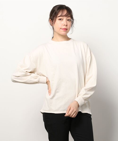 Good On(グッドオン)の「GOOD ON パフT GOLT2203(Tシャツ/カットソー・レディース・ブラック/ネイビー/グレー/クリーム・F)」の7枚目の写真