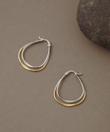 COLOR TOKYO ACCESSORIES | バイカラーオーバルフープピアス(ピアス（両耳用）)