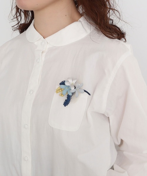 chambre de charme（シャンブルドゥシャーム）の「△cdc レモンとミモザのブローチ（ブローチ/コサージュ・レディース・サックスブルー/アイボリー・FREE）」の7枚目の写真
