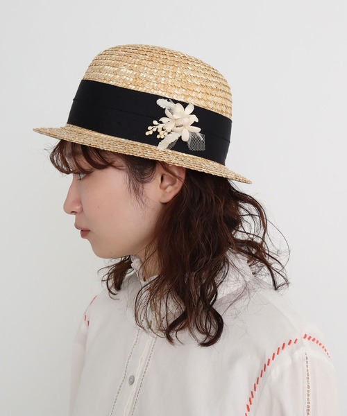 chambre de charme（シャンブルドゥシャーム）の「△cdc レモンとミモザのブローチ（ブローチ/コサージュ・レディース・サックスブルー/アイボリー・FREE）」の6枚目の写真