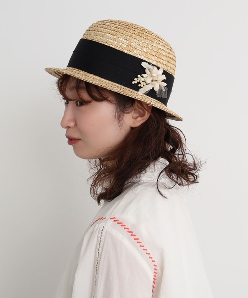 chambre de charme（シャンブルドゥシャーム）の「△cdc レモンとミモザのブローチ（ブローチ/コサージュ・レディース・サックスブルー/アイボリー・FREE）」の9枚目の写真