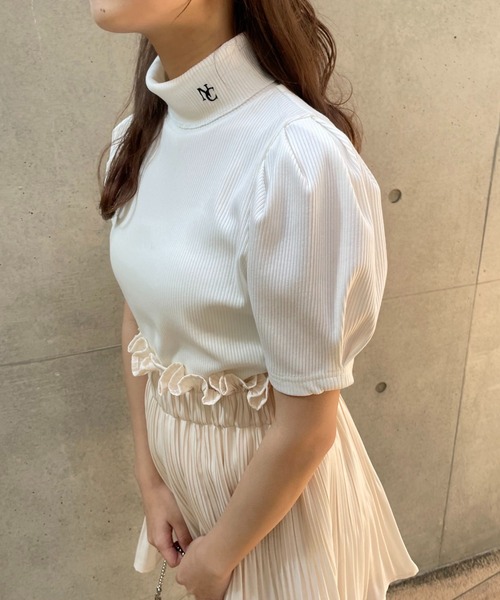 one after another NICE CLAUP（ワンアフターアナザーナイスクラップ）の「タートルネックイニシャルテレコトップス（Tシャツ/カットソー・レディース・ブラック/オフホワイト/ブラック系その他・FREE）」の16枚目の写真