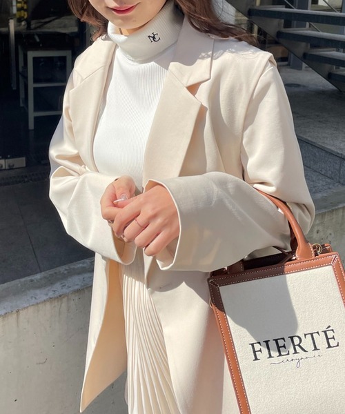 one after another NICE CLAUP（ワンアフターアナザーナイスクラップ）の「タートルネックイニシャルテレコトップス（Tシャツ/カットソー・レディース・ブラック/オフホワイト/ブラック系その他・FREE）」の20枚目の写真