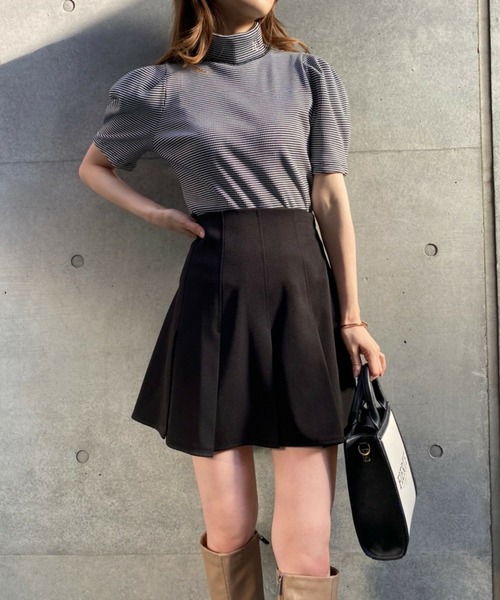 one after another NICE CLAUP（ワンアフターアナザーナイスクラップ）の「タートルネックイニシャルテレコトップス（Tシャツ/カットソー・レディース・ブラック/オフホワイト/ブラック系その他・FREE）」の7枚目の写真