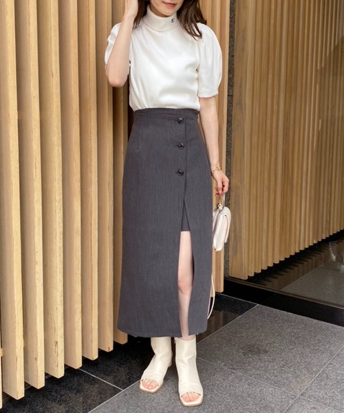 one after another NICE CLAUP（ワンアフターアナザーナイスクラップ）の「タートルネックイニシャルテレコトップス（Tシャツ/カットソー・レディース・ブラック/オフホワイト/ブラック系その他・FREE）」の11枚目の写真