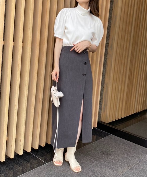 one after another NICE CLAUP（ワンアフターアナザーナイスクラップ）の「タートルネックイニシャルテレコトップス（Tシャツ/カットソー・レディース・ブラック/オフホワイト/ブラック系その他・FREE）」の12枚目の写真