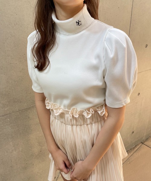 one after another NICE CLAUP（ワンアフターアナザーナイスクラップ）の「タートルネックイニシャルテレコトップス（Tシャツ/カットソー・レディース・ブラック/オフホワイト/ブラック系その他・FREE）」の13枚目の写真