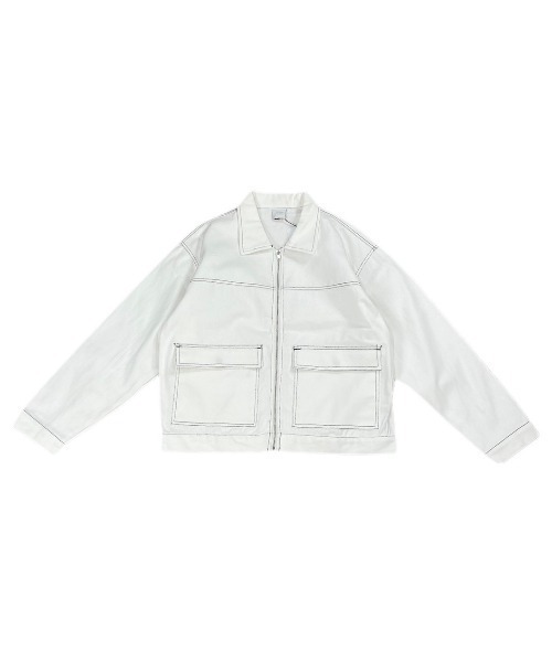 Chikashitsu +(チカシツプラス)の「【Chikashitsu +/チカシツプラス】cropped stitch jacket/クロップドステッチジャケット ライトアウター スプリングジャケット(その他アウター・メンズ・ブラック/ブルー/ホワイト・ONE SIZE)」の11枚目の写真
