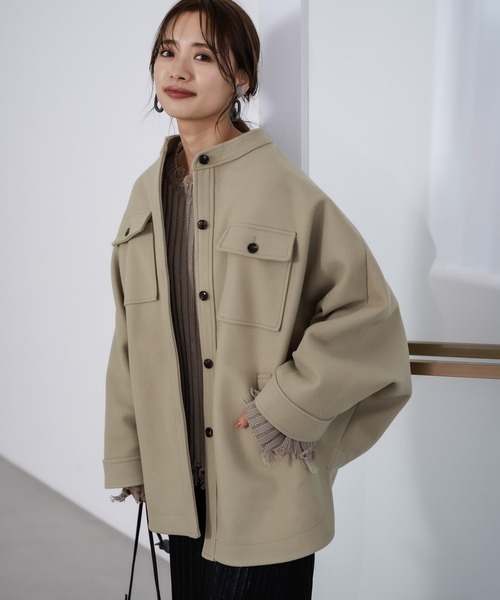 ブランド古着 ノーカラーコート ノーカラーコート Mysty Woman ミスティウーマン のファッション通販 Zozoused