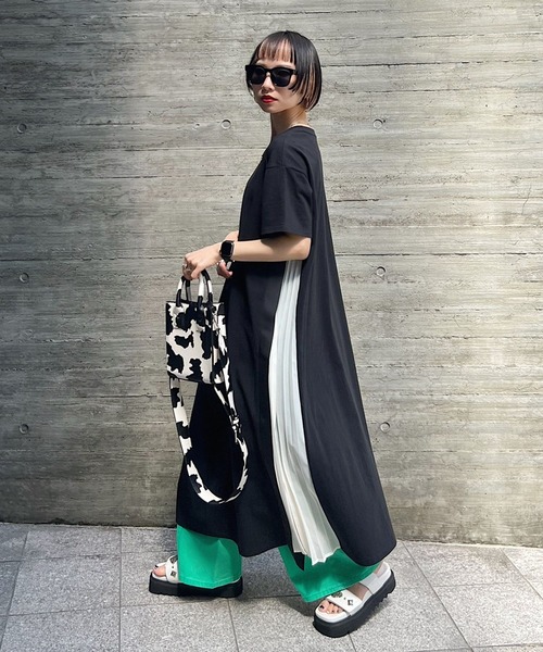 PAGEBOY（ページボーイ）の「プリーツMIXカットワンピース（ワンピース