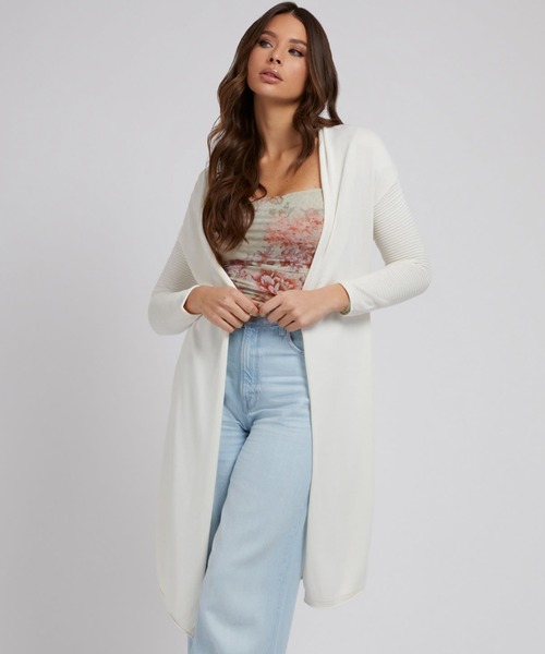 Guess（ゲス）の「Camille Open-Front Cardigan（カーディガン/ボレロ・レディース・ホワイト/ベージュ・SMALL/MEDIUM/X-SMALL）」の2枚目の写真