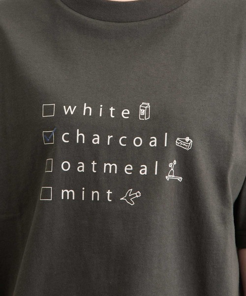 POU DOU DOU（プードゥドゥ）の「カラーネームプリントTee（Tシャツ/カットソー・レディース・オフホワイト/ライトグリーン/ダークグレー/オートミール・3）」の11枚目の写真