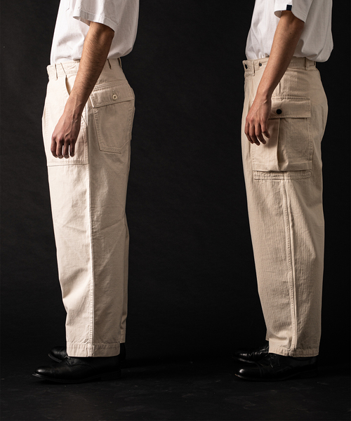 JOURNAL STANDARD（ジャーナルスタンダード）の「【VSシリーズ】 BALLOON ヘリンボーン M43-HBTパンツ（カーゴパンツ・メンズ・カーキ/アイボリー・MEDIUM/LARGE）」の4枚目の写真