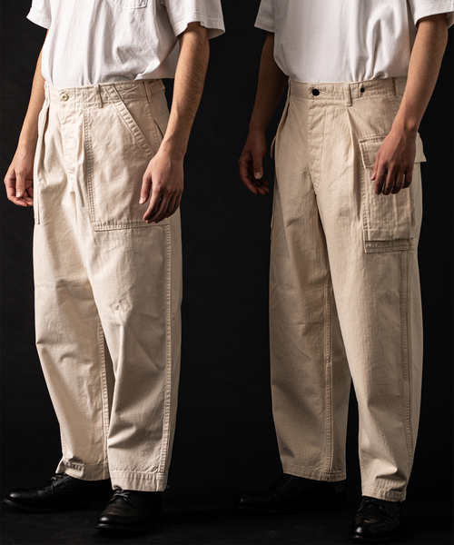 JOURNAL STANDARD（ジャーナルスタンダード）の「【VSシリーズ】 BALLOON ヘリンボーン M43-HBTパンツ（カーゴパンツ・メンズ・カーキ/アイボリー・MEDIUM/LARGE）」の7枚目の写真