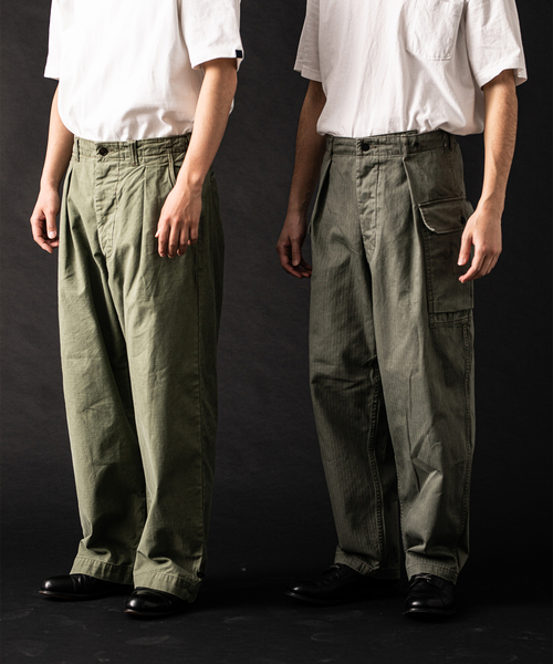 JOURNAL STANDARD（ジャーナルスタンダード）の「【VSシリーズ】 BALLOON ヘリンボーン M43-HBTパンツ（カーゴパンツ・メンズ・カーキ/アイボリー・MEDIUM/LARGE）」の9枚目の写真