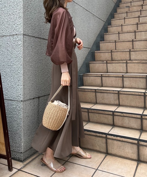 one after another NICE CLAUP（ワンアフターアナザーナイスクラップ）の「肌見せができるシアーボレロインナーセット（アンサンブル・レディース・アイボリー/ブラック/ブラウン系・FREE）」の16枚目の写真