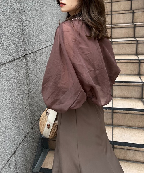 one after another NICE CLAUP（ワンアフターアナザーナイスクラップ）の「肌見せができるシアーボレロインナーセット（アンサンブル・レディース・アイボリー/ブラック/ブラウン系・FREE）」の19枚目の写真