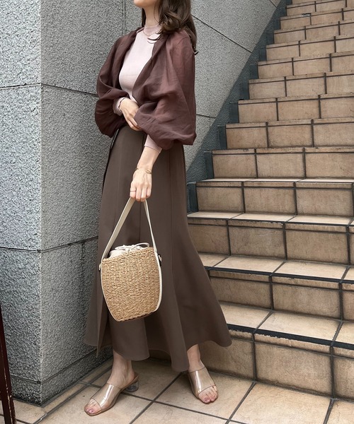 one after another NICE CLAUP（ワンアフターアナザーナイスクラップ）の「肌見せができるシアーボレロインナーセット（アンサンブル・レディース・アイボリー/ブラック/ブラウン系・FREE）」の15枚目の写真