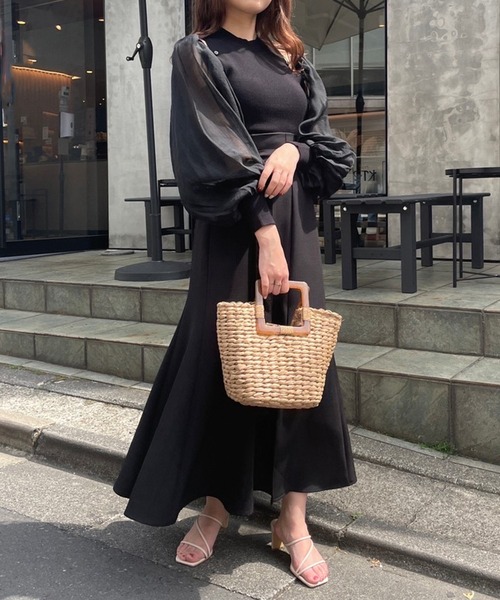 one after another NICE CLAUP（ワンアフターアナザーナイスクラップ）の「肌見せができるシアーボレロインナーセット（アンサンブル・レディース・アイボリー/ブラック/ブラウン系・FREE）」の4枚目の写真