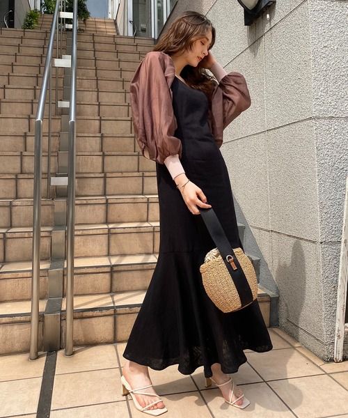 one after another NICE CLAUP（ワンアフターアナザーナイスクラップ）の「肌見せができるシアーボレロインナーセット（アンサンブル・レディース・アイボリー/ブラック/ブラウン系・FREE）」の22枚目の写真