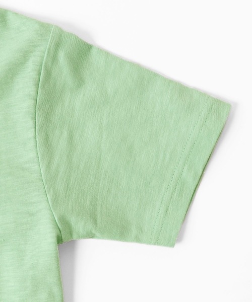 GLAZOS（グラソス）の「スラブ天竺・グラデーションプリント刺繍ロゴVネック半袖Ｔシャツ（Tシャツ/カットソー・キッズ・ブルー/オレンジ/グリーン・150cm/130cm/160cm/170cm/140cm）」の12枚目の写真