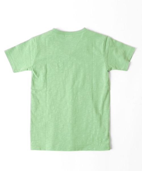 GLAZOS（グラソス）の「スラブ天竺・グラデーションプリント刺繍ロゴVネック半袖Ｔシャツ（Tシャツ/カットソー・キッズ・ブルー/オレンジ/グリーン・150cm/130cm/160cm/170cm/140cm）」の15枚目の写真