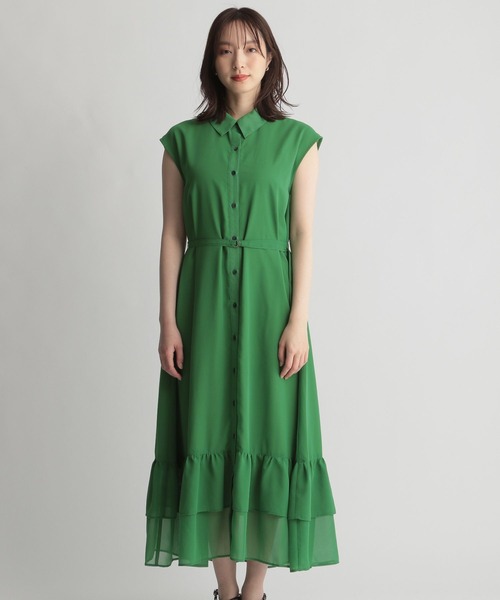 Andemiu(アンデミュウ)の「フロントボタンノースリーブワンピース285898(ワンピース・レディース・ブラック/グリーン/ピンクベージュ/グリーン系その他/ブルー・FREE)」の17枚目の写真