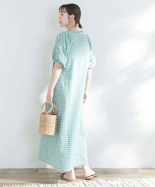 F by ROSSO（エフバイロッソ）の「F by ROSSO　ギンガムチェック5分袖ワンピース（ワンピース・レディース・ブルー系その他/ブラック/イエロー・36/38）」の16枚目の写真