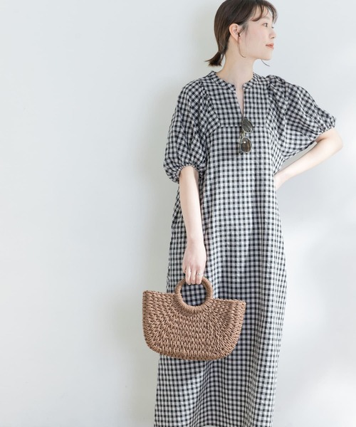 F by ROSSO（エフバイロッソ）の「F by ROSSO　ギンガムチェック5分袖ワンピース（ワンピース・レディース・ブルー系その他/ブラック/イエロー・36/38）」の18枚目の写真