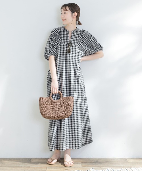 F by ROSSO（エフバイロッソ）の「F by ROSSO　ギンガムチェック5分袖ワンピース（ワンピース・レディース・ブルー系その他/ブラック/イエロー・36/38）」の19枚目の写真
