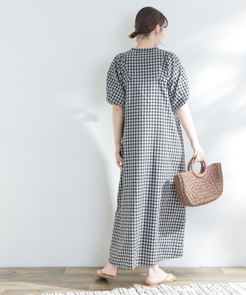 F by ROSSO（エフバイロッソ）の「F by ROSSO　ギンガムチェック5分袖ワンピース（ワンピース・レディース・ブルー系その他/ブラック/イエロー・36/38）」の21枚目の写真