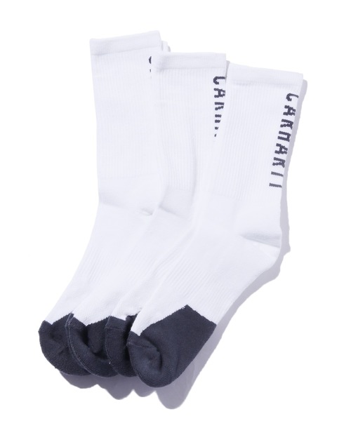 Carhartt（カーハート）の「Carhartt/カーハート Force Midweight Logo Crew Sock 3 Pack ロゴソックス 靴下 3足セット（ソックス/靴下・メンズ・ホワイト/ブラック/グレー・L）」の12枚目の写真