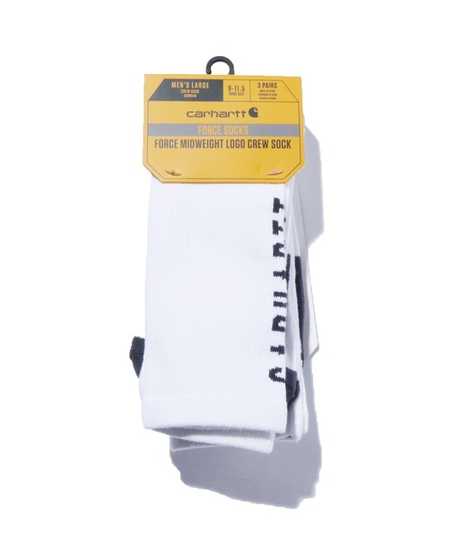 Carhartt（カーハート）の「Carhartt/カーハート Force Midweight Logo Crew Sock 3 Pack ロゴソックス 靴下 3足セット（ソックス/靴下・メンズ・ホワイト/ブラック/グレー・L）」の10枚目の写真
