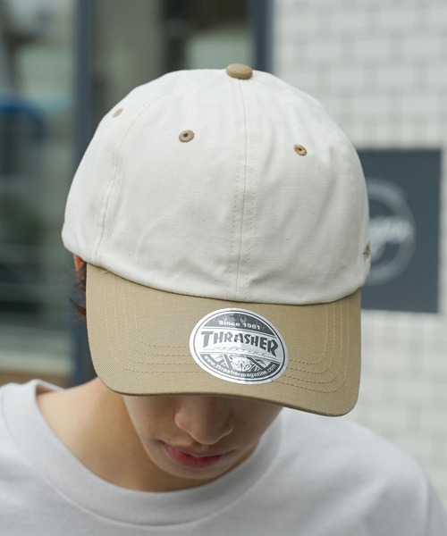THRASHER（スラッシャー）の「GONZ 2TONE 6P CAP/スラッシャー帽子(キャップ）（キャップ・メンズ・ホワイト×グリーン/ホワイト×グレー/ホワイト×カーキブラウン・FREE）」の15枚目の写真