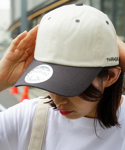 THRASHER（スラッシャー）の「GONZ 2TONE 6P CAP/スラッシャー帽子(キャップ）（キャップ・メンズ・ホワイト×グリーン/ホワイト×グレー/ホワイト×カーキブラウン・FREE）」の9枚目の写真