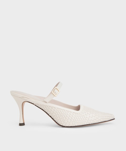 CHARLES & KEITH(チャールズ & キース)の「ウーブン ヒールミュール / Woven Heeled Mules(パンプス・レディース・ブラウン系その他/ブラック/クリーム・23cm/25.5cm/22.5cm/23.5cm/25cm/24.5cm/22cm)」の3枚目の写真