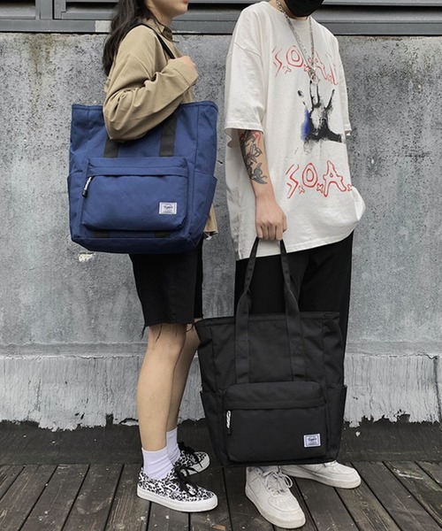 HOOK（フック）の「HOOK- 撥水加工キャンバストートバッグ（トートバッグ・メンズ・ホワイト/ブラック/ネイビー/カーキ・FREE）」の4枚目の写真