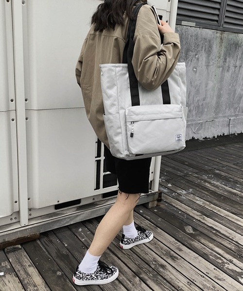 HOOK（フック）の「HOOK- 撥水加工キャンバストートバッグ（トートバッグ・メンズ・ホワイト/ブラック/ネイビー/カーキ・FREE）」の2枚目の写真