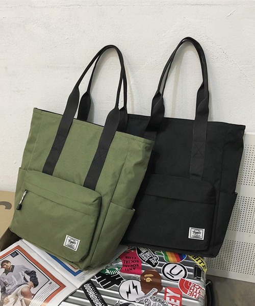 HOOK（フック）の「HOOK- 撥水加工キャンバストートバッグ（トートバッグ・メンズ・ホワイト/ブラック/ネイビー/カーキ・FREE）」の7枚目の写真
