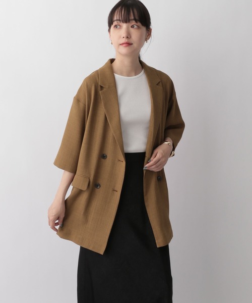 LOWRYS FARM（ローリーズファーム）の「バスケットシャツジャケット　279597（テーラードジャケット・レディース・ブラック/ブラウン/アイボリー・FREE）」の3枚目の写真