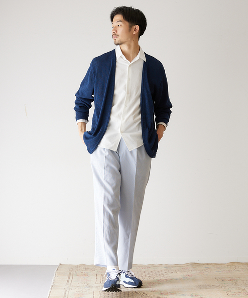 417 EDIFICE(フォーワンセブンエディフィス)の「【allery / アレリ―】リラックスシアサッカーパンツ(スラックス・メンズ・ホワイト/ブラック/ネイビー/サックスブルー・MEDIUM/LARGE/SMALL)」の21枚目の写真